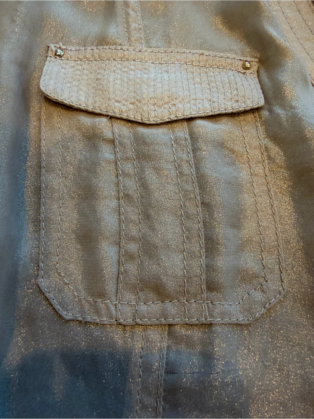 Cache Shimmery Taupe Utility Shirt - Picture 3 of 8